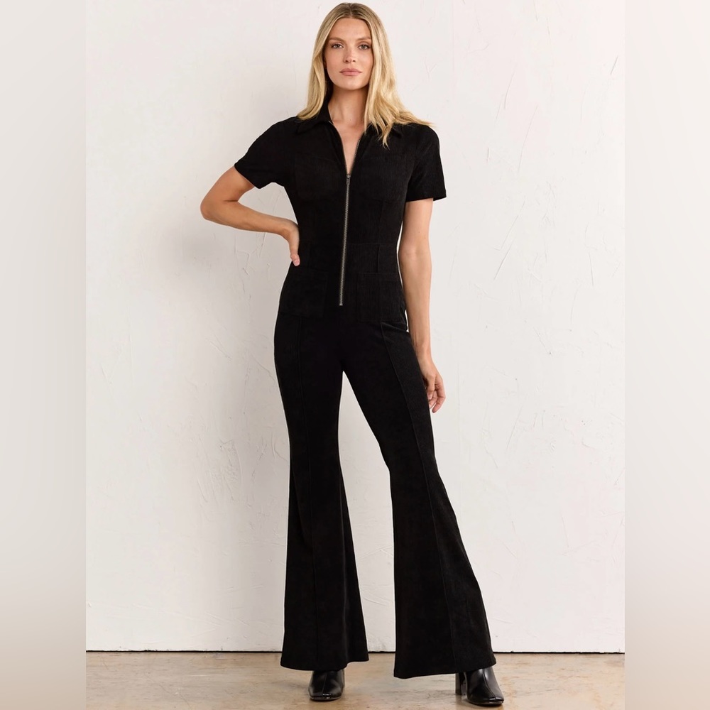 Flying Tomato Corduroy Front Zip Jumpsuit in Large